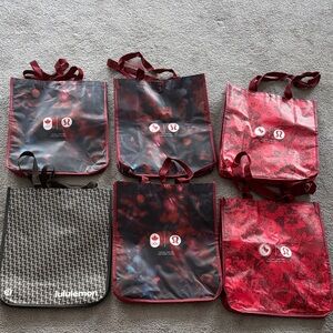 lululemon athletica Red and Black Tote Bags